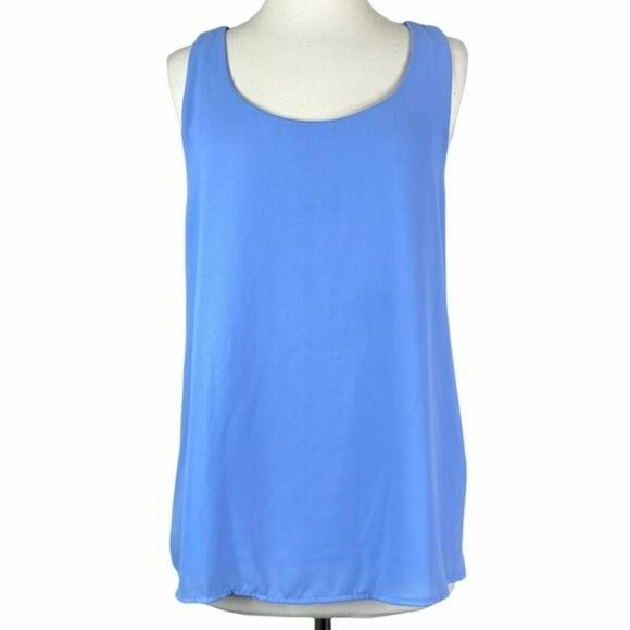 Everly Blue Tank Blouse Size Large - Picture 1 of 6